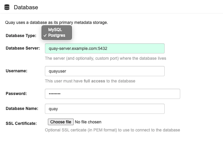 Database choice